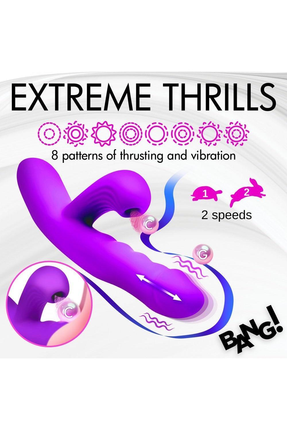 Thrusting and Sucking Silicone Rabbit Vibrator - Sex On the Go