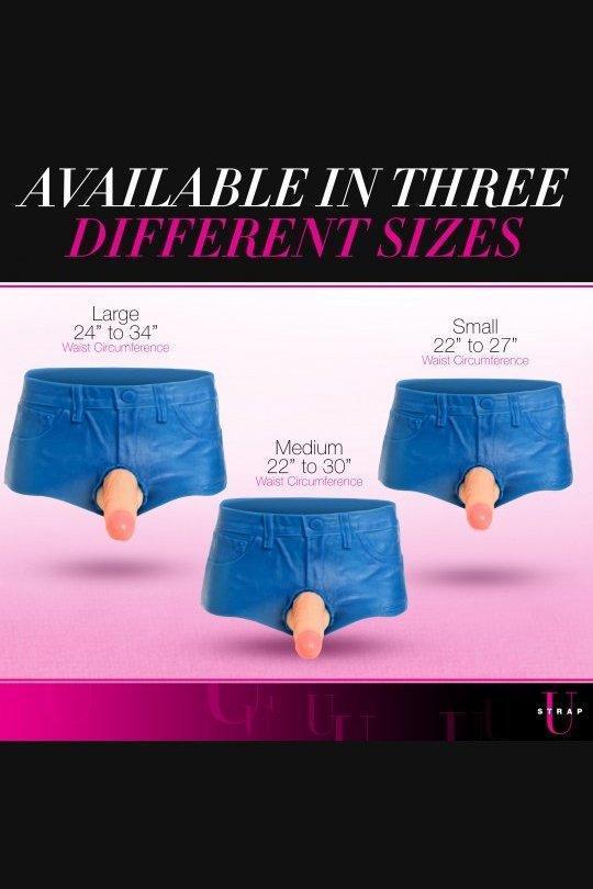 Booty Shorts 6 Inch Dildo Silicone Strap On Harness - Small - Sex On the Go