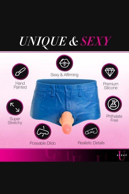 Booty Shorts 6 Inch Dildo Silicone Strap On Harness - Small - Sex On the Go