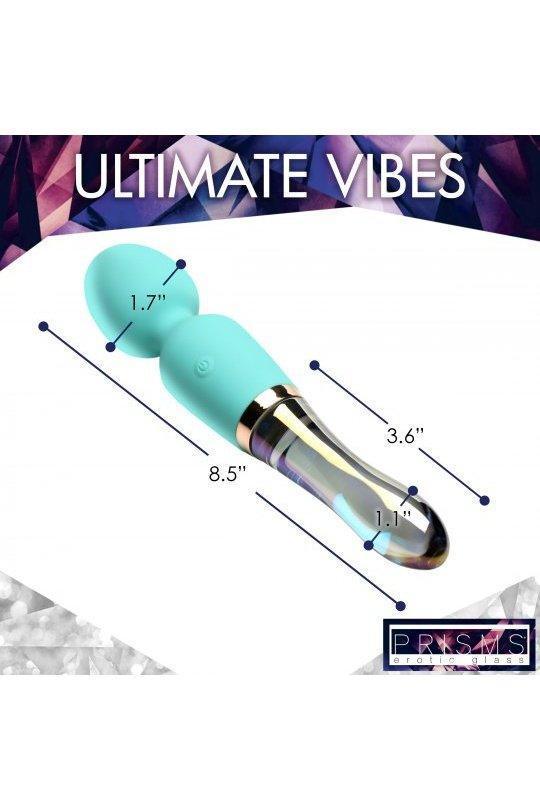 10X Turquoise Dual Ended Silicone and Glass Wand - Sex On the Go