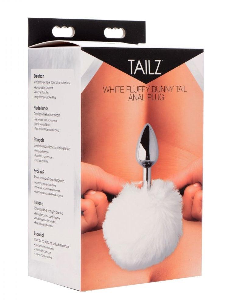 White Fluffy Bunny Tail Anal Plug - Sex On the Go