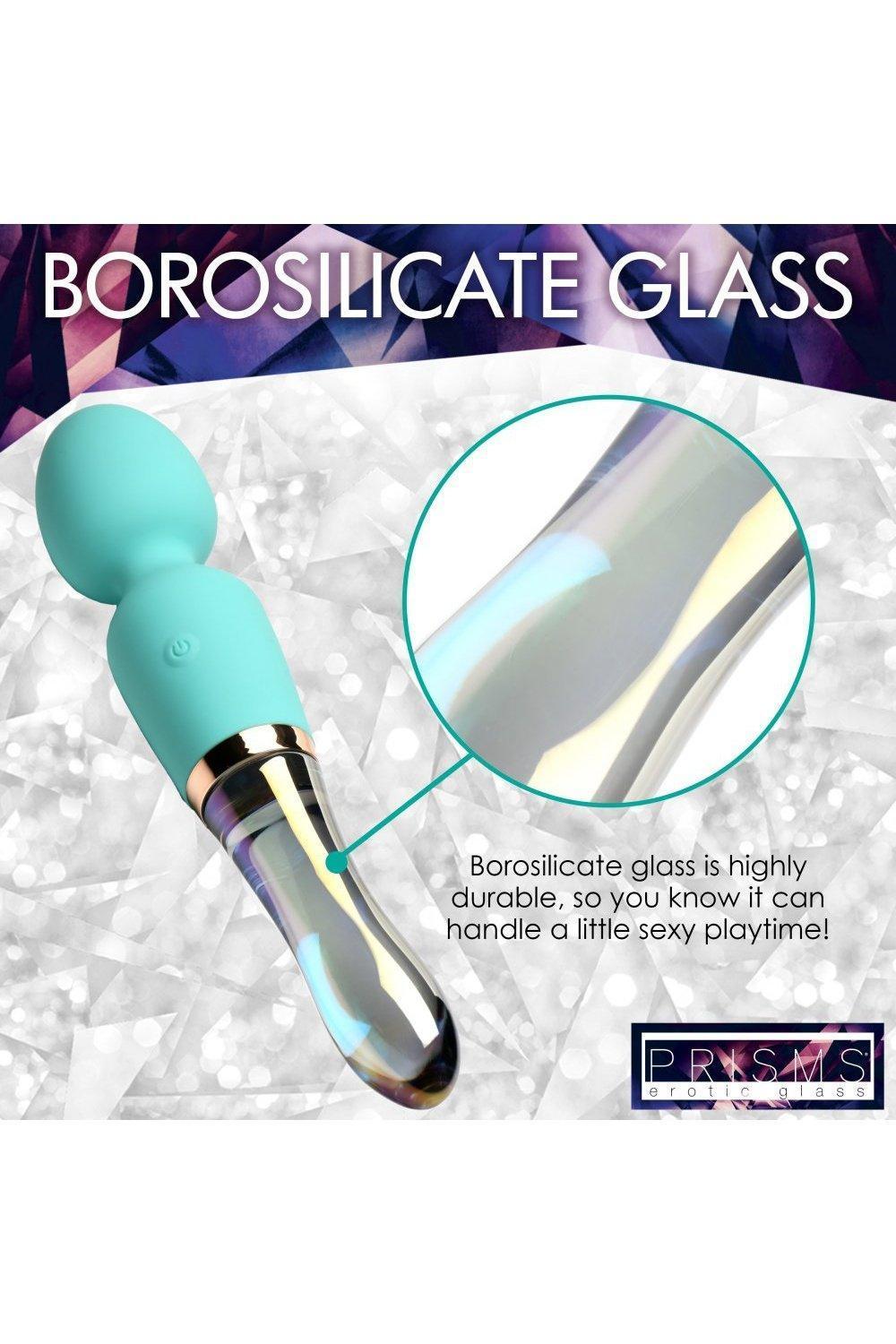 10X Turquoise Dual Ended Silicone and Glass Wand - Sex On the Go