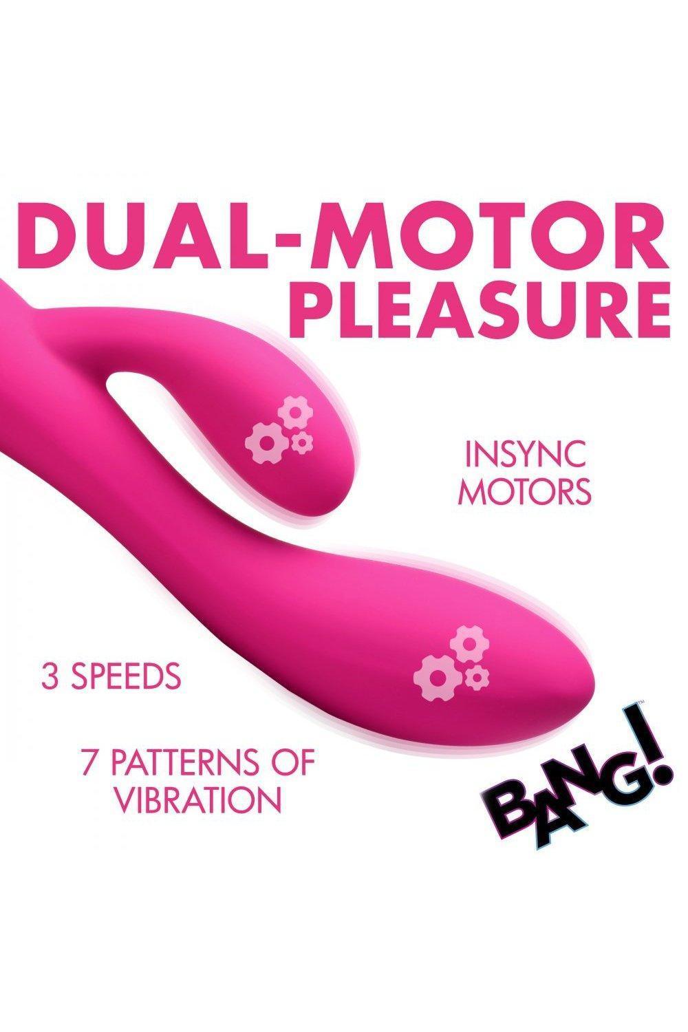 10X Flexible Silicone Rabbit Vibrator - Purple or Pink - Sex On the Go