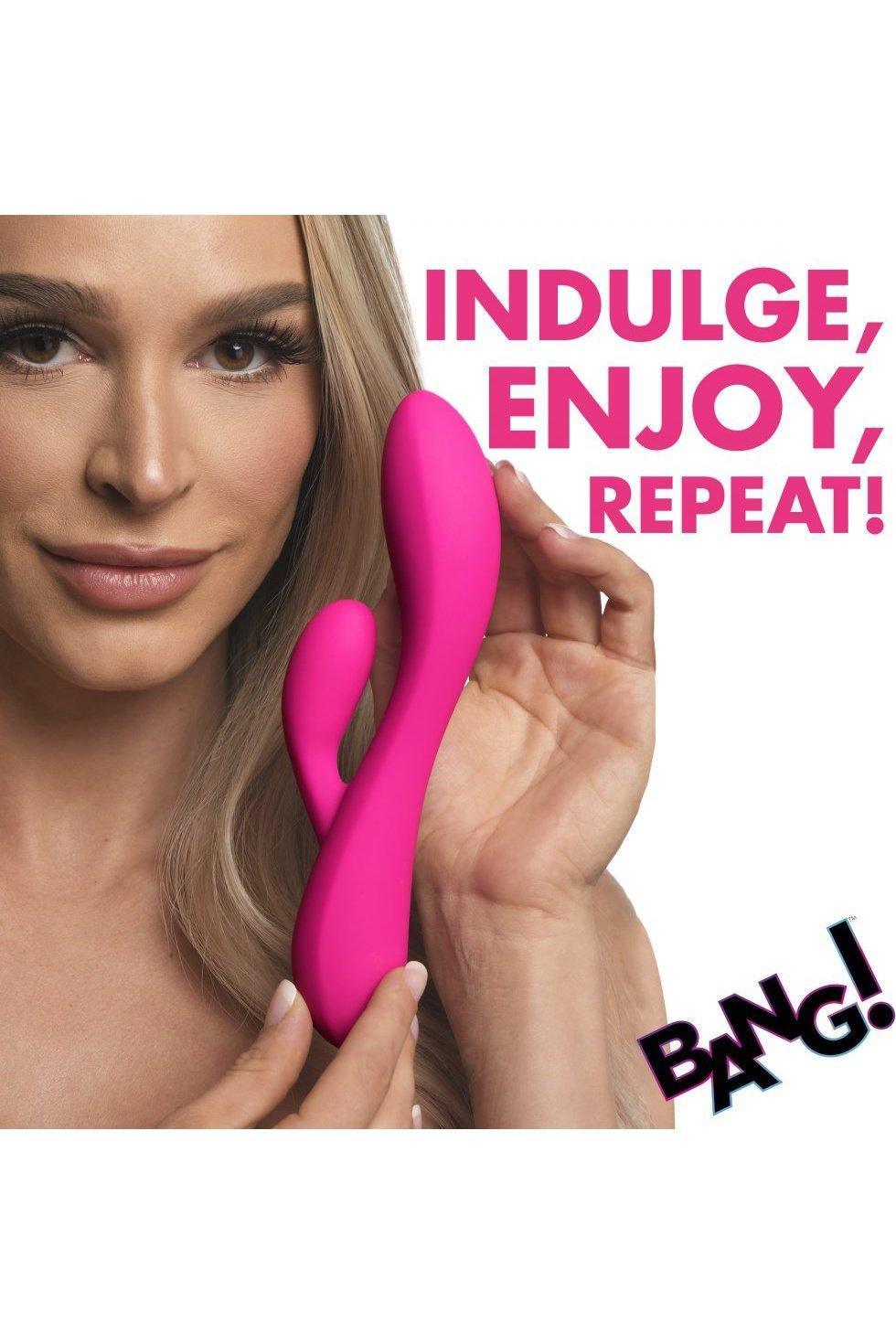 10X Flexible Silicone Rabbit Vibrator - Purple or Pink - Sex On the Go