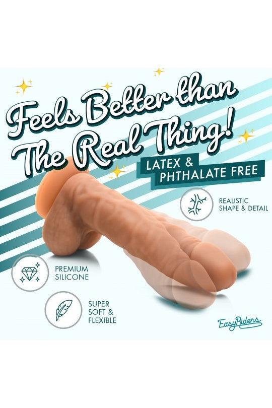 Easy Riders 7 Inch Silicone Dildo with Balls - Medium or Light - Sex On the Go