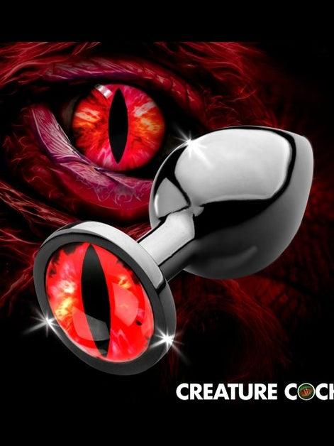 Sinister Eye Red Eye Metal Butt Plug - Medium - Sex On the Go
