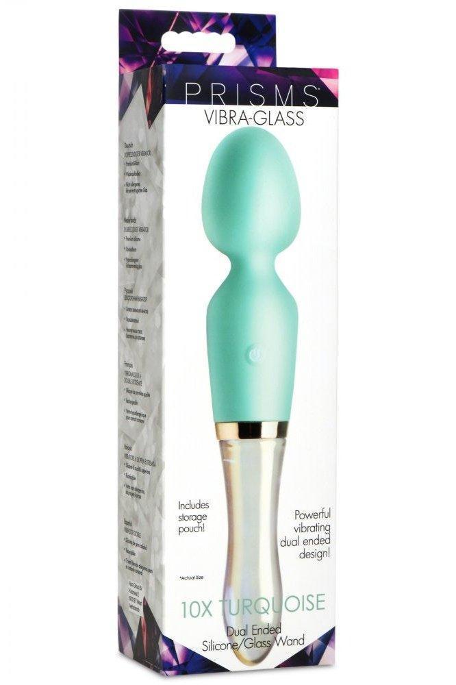 10X Turquoise Dual Ended Silicone and Glass Wand - Sex On the Go