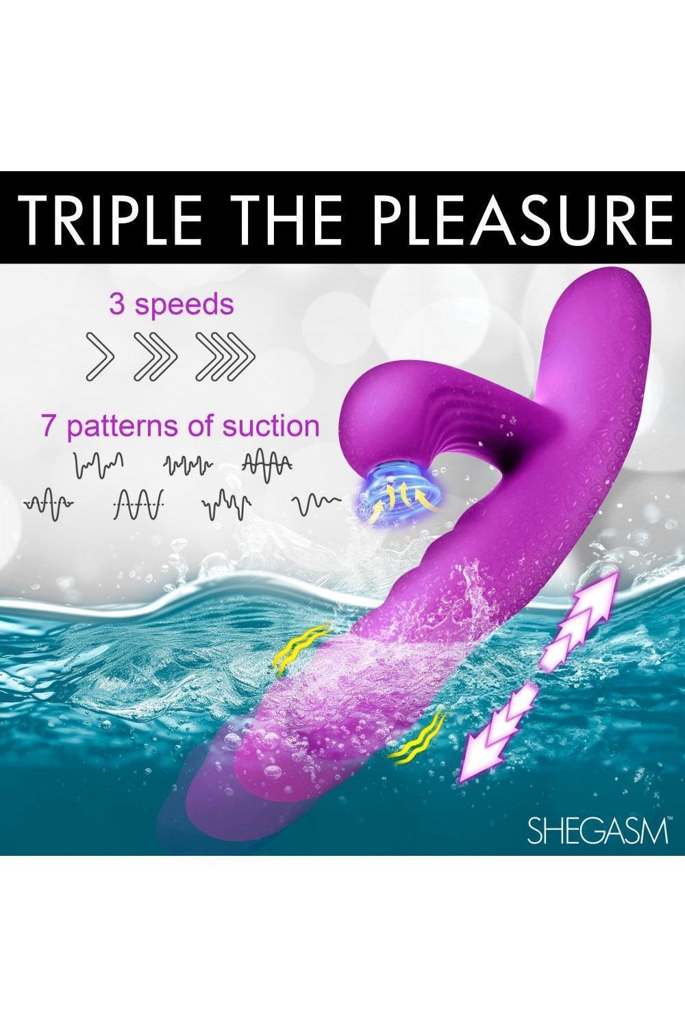 Thrust Wave Thrusting and Sucking Silicone Rabbit Vibrator - Sex On the Go