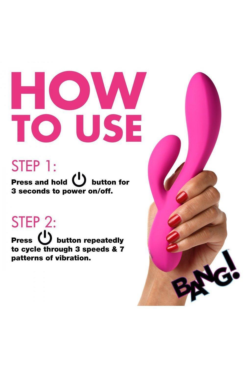 10X Flexible Silicone Rabbit Vibrator - Purple or Pink - Sex On the Go