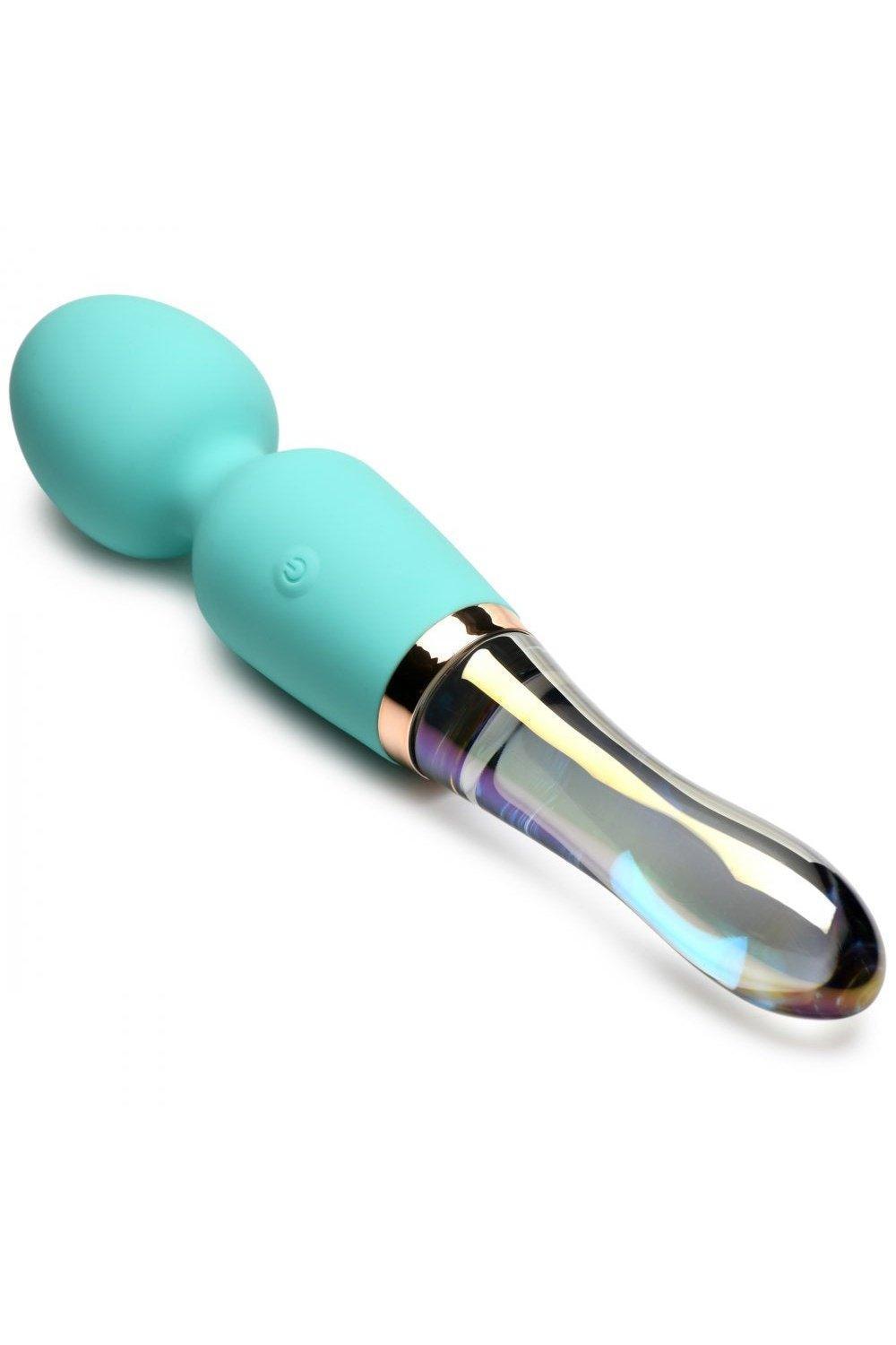10X Turquoise Dual Ended Silicone and Glass Wand - Sex On the Go
