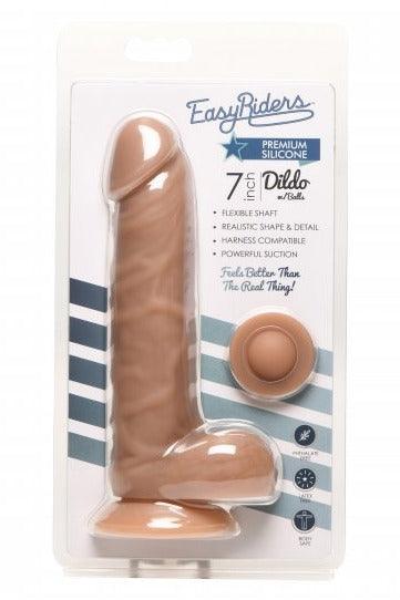 Easy Riders 7 Inch Silicone Dildo with Balls - Medium or Light - Sex On the Go