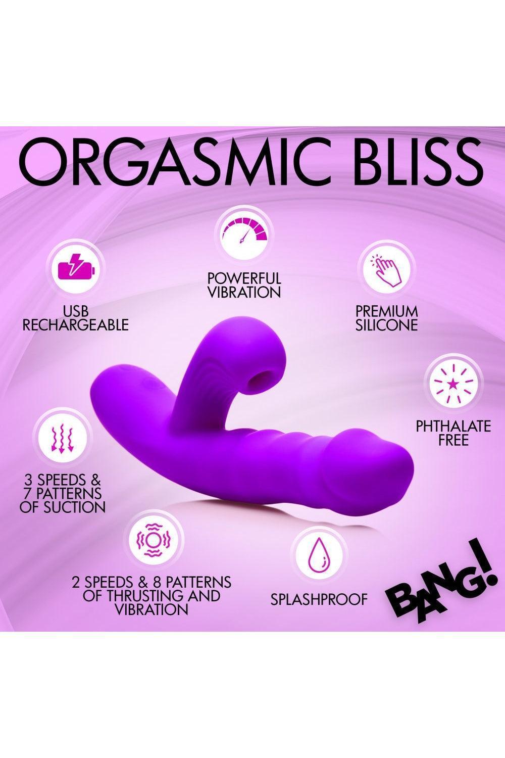 Thrusting and Sucking Silicone Rabbit Vibrator - Sex On the Go