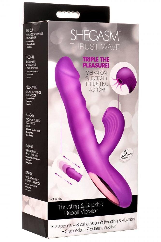 Thrust Wave Thrusting and Sucking Silicone Rabbit Vibrator - Sex On the Go