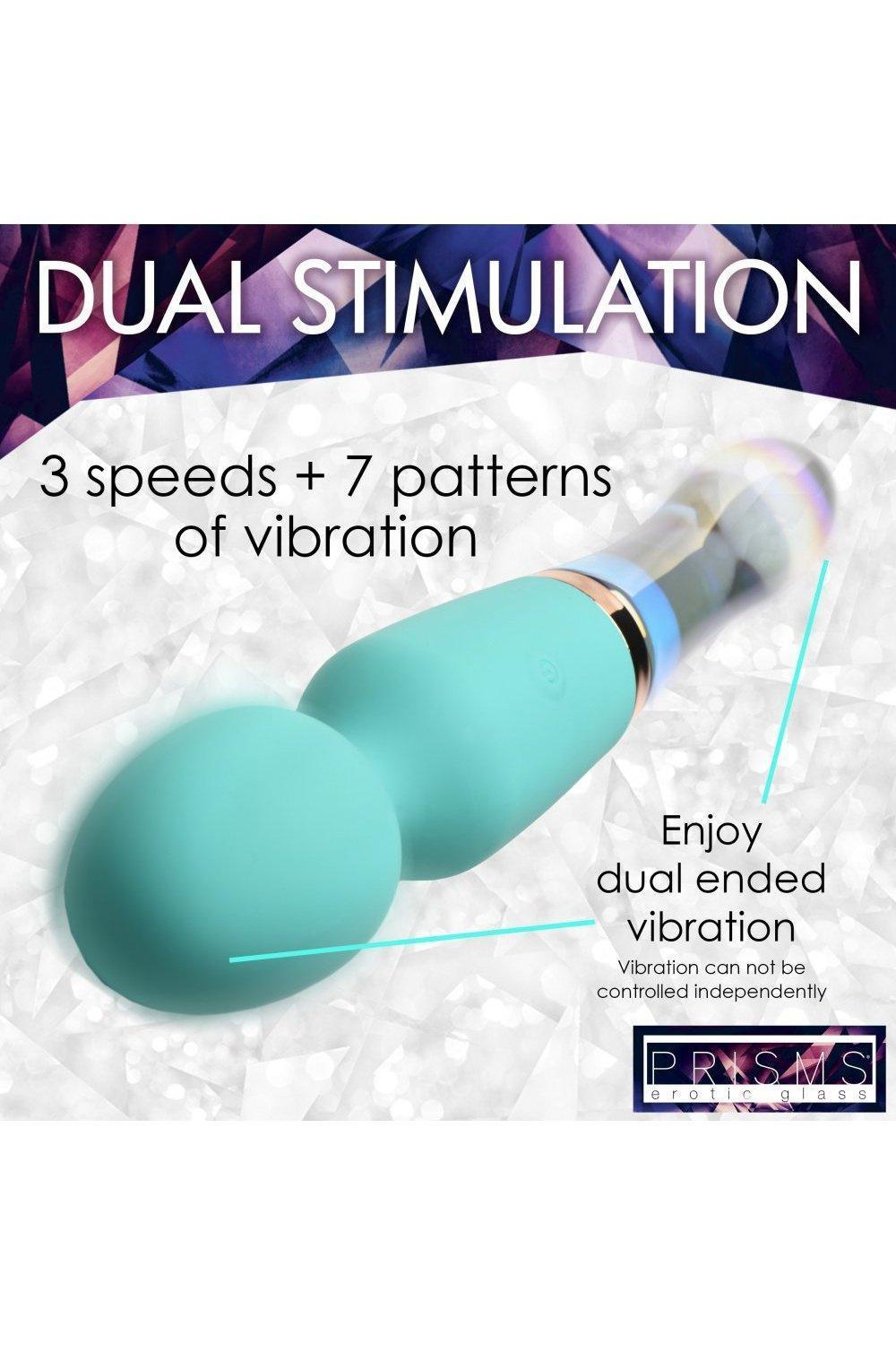 10X Turquoise Dual Ended Silicone and Glass Wand - Sex On the Go
