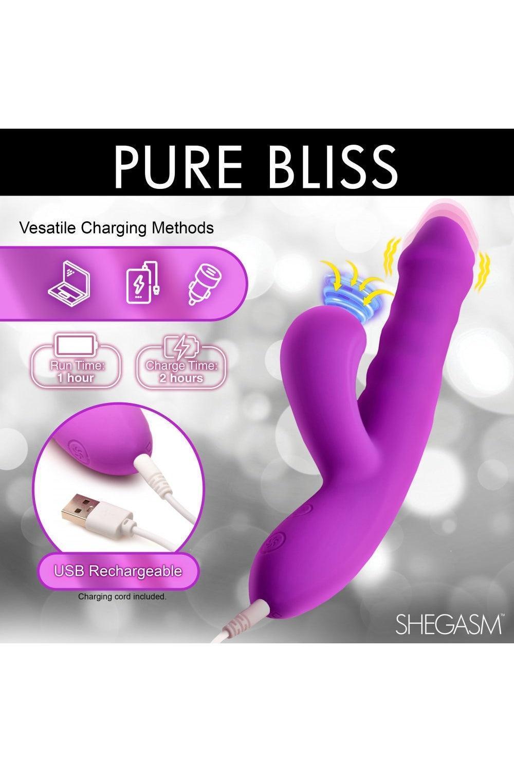 Thrust Wave Thrusting and Sucking Silicone Rabbit Vibrator - Sex On the Go