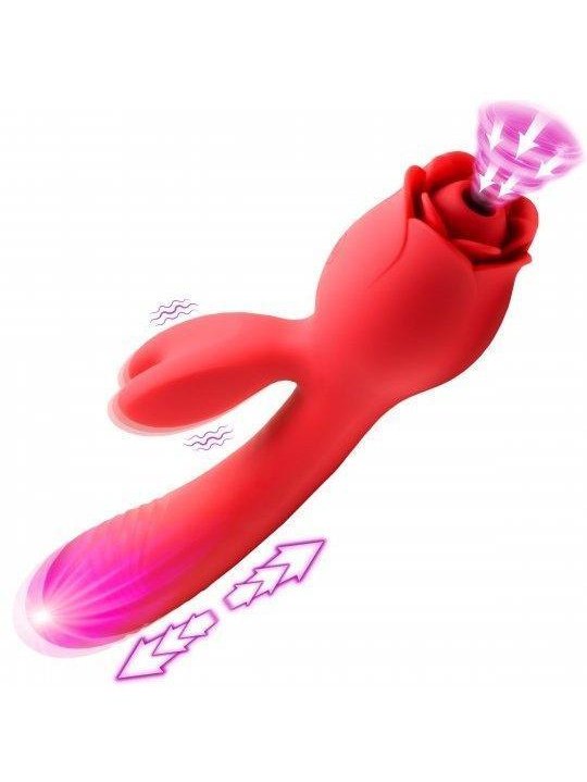 Rabbit vibrator with dual stimulation design for women