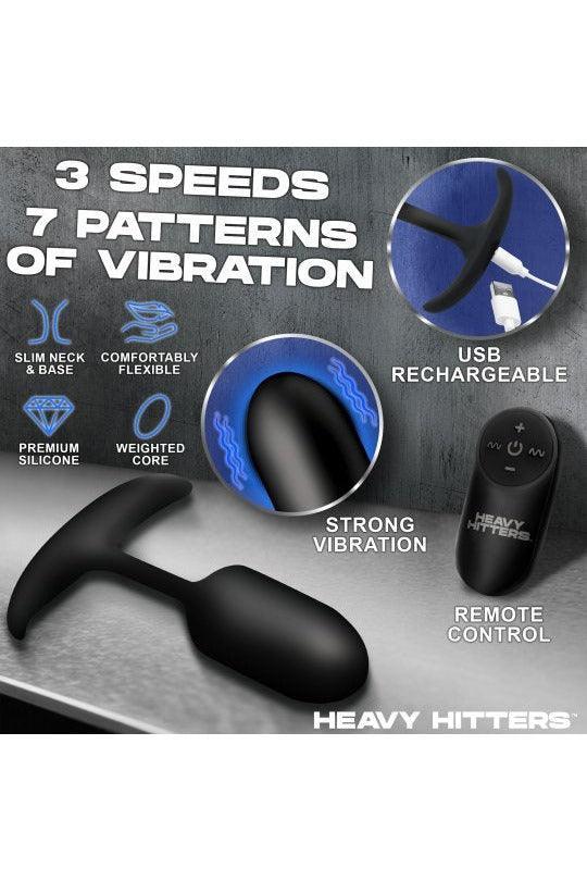 Vibrating XL Weighted Silicone Anal Plug - Sex On the Go