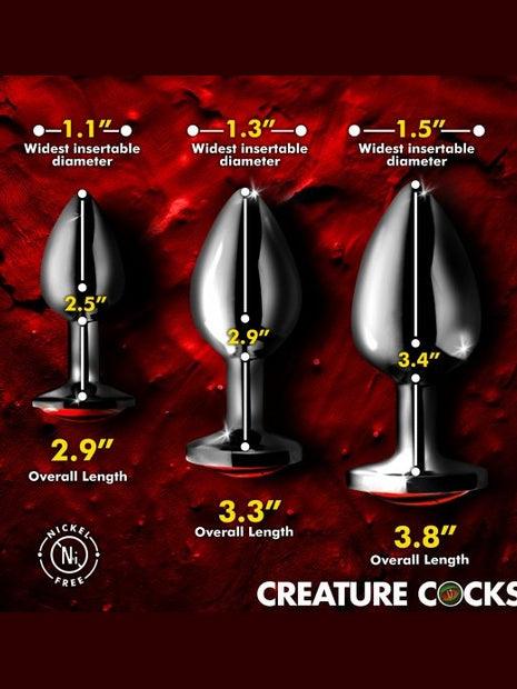 Sinister Eyes Red Eye Metal Butt Plug Set - Sex On the Go