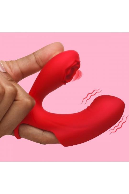 Rose Touch Pulsing Silicone Finger Vibrator - Sex On the Go
