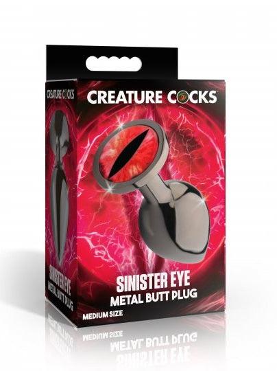 Sinister Eye Red Eye Metal Butt Plug - Medium - Sex On the Go