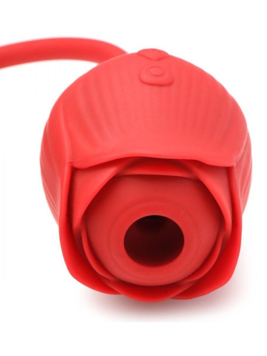 10X Romping Rose Suction and Thrusting Vibrator - Sex On the Go