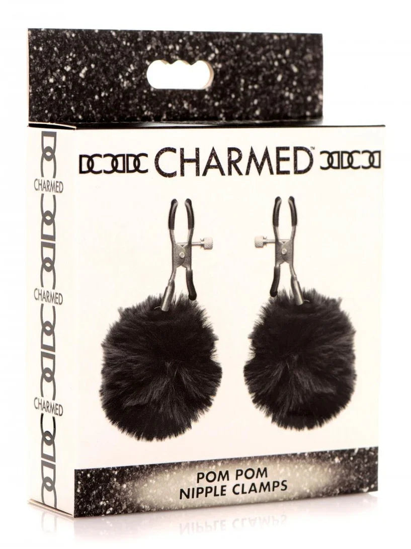 Pom Pom Nipple Clamps -Black