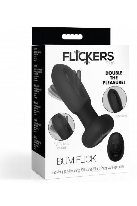Bum Flick Vibrating and Flicking Silicone Butt Plug with Remote - Sex On the Go