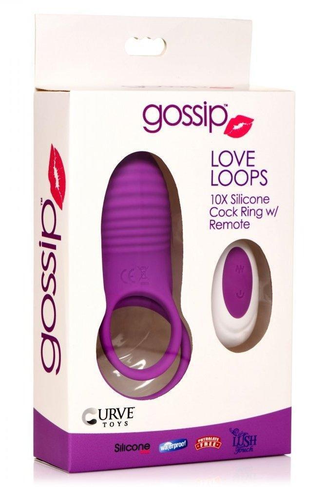 Love Loops 10X Silicone Cock Ring with Remote - Purple - Sex On the Go