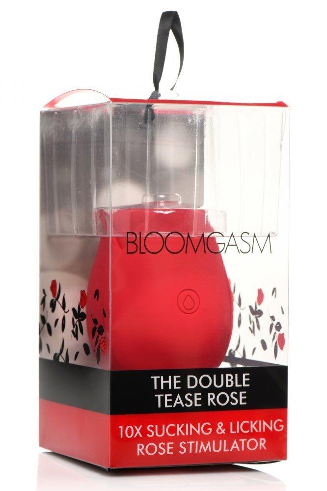 The Double Tease Rose 10X Sucking and Licking Silicone Stimulator - Sex On the Go