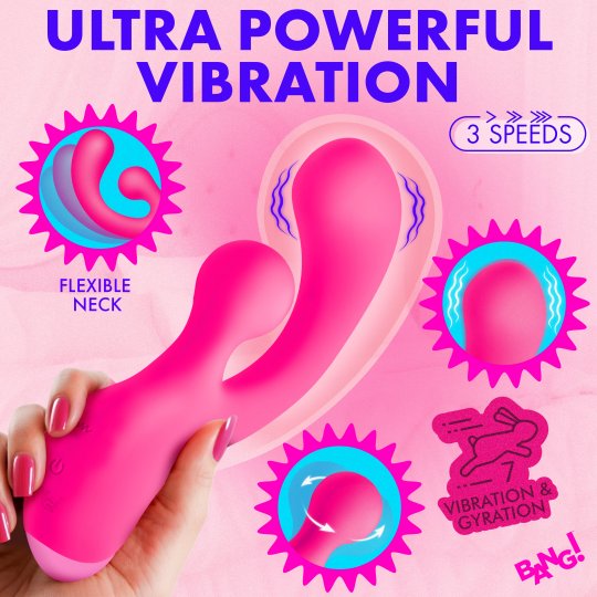 Gyro Rabbit Silicone Vibrator - Pink or Purple