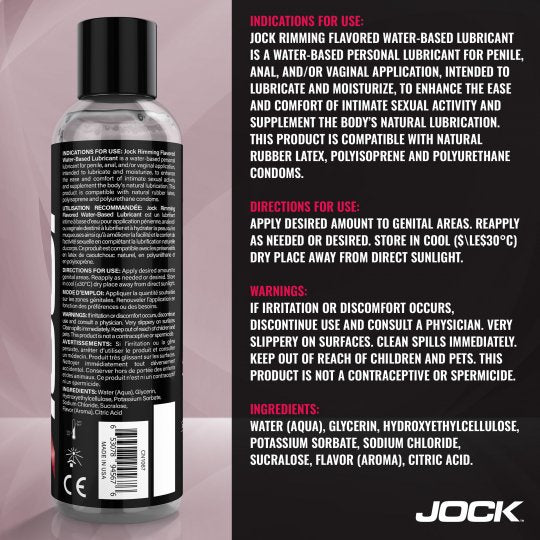 JOCK Rimming Lubricant 8oz - Cherry