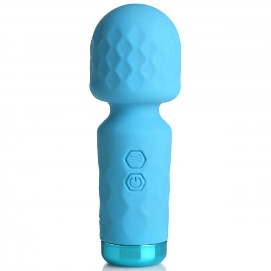 Blue handheld massager on a white background