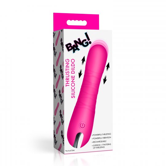 New Thrusting Silicone Dildo - Pink or Purple