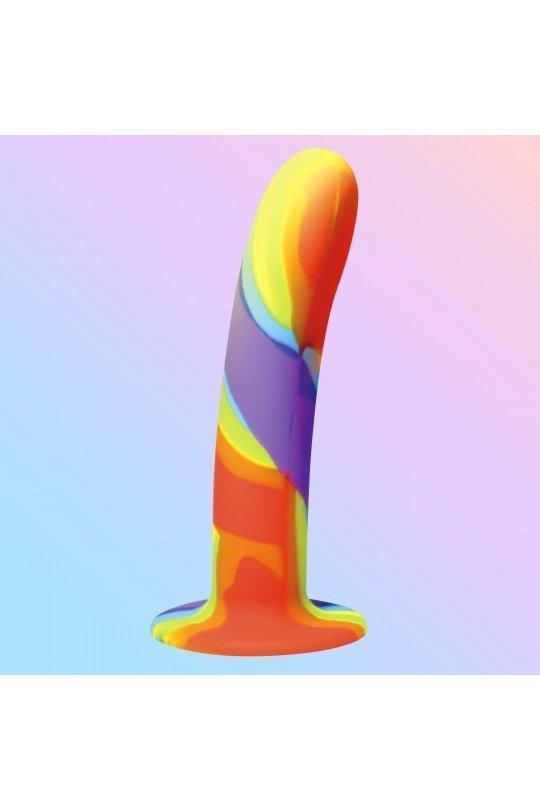Rainbow Silicone Dildo - Sex On the Go