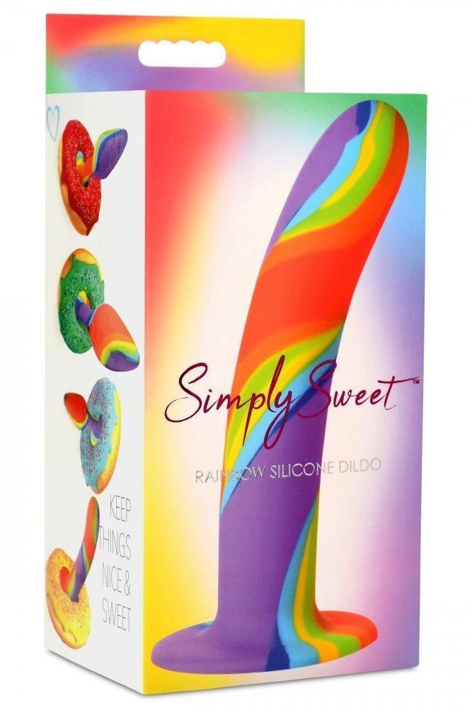 Rainbow Silicone Dildo - Sex On the Go