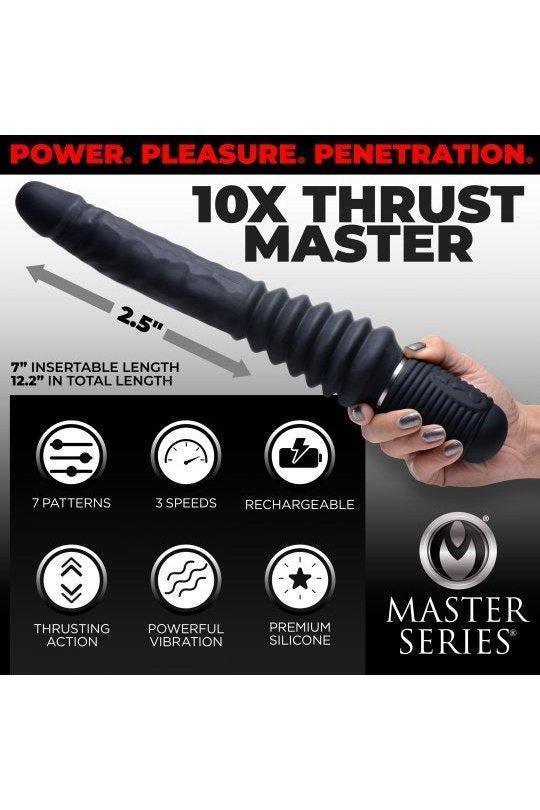 10X Silicone Vibrating and Thrusting Dildo - Sex On the Go