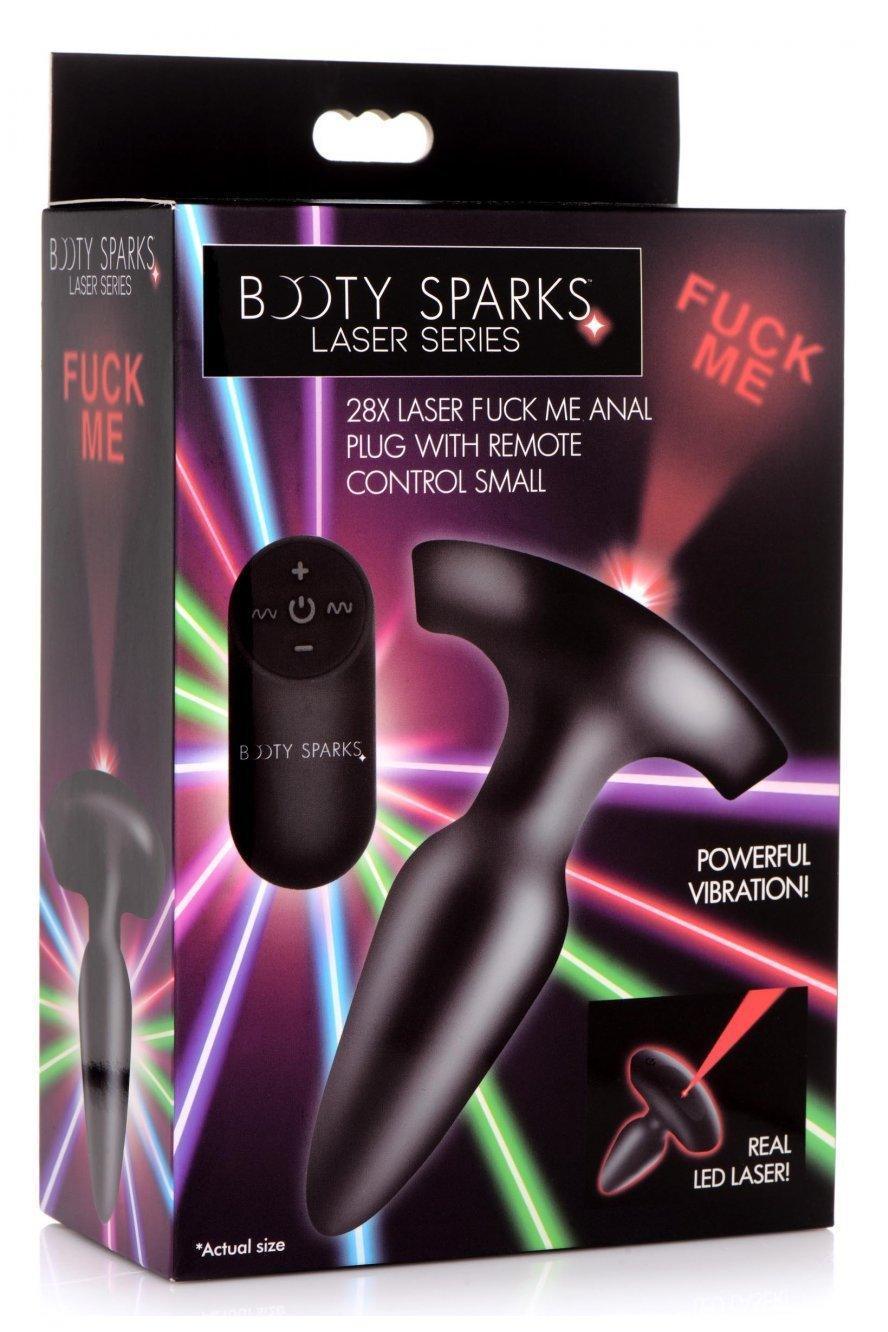 28X Laser Fuck Me Silicone Anal Plug with Remote Control - Small - Sex On the Go