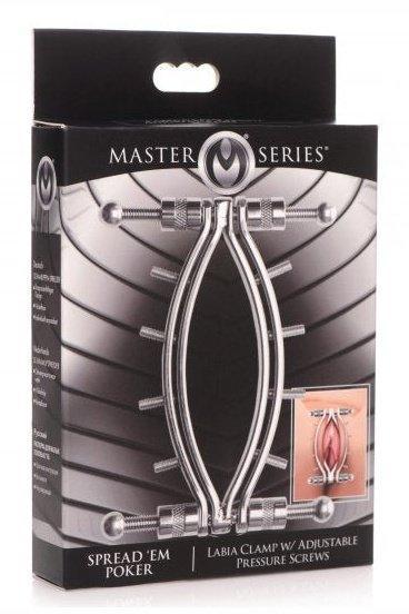 Spread Em Stainless Steel Poker Labia Clamp with Adjustable Pressure Screws - Sex On the Go