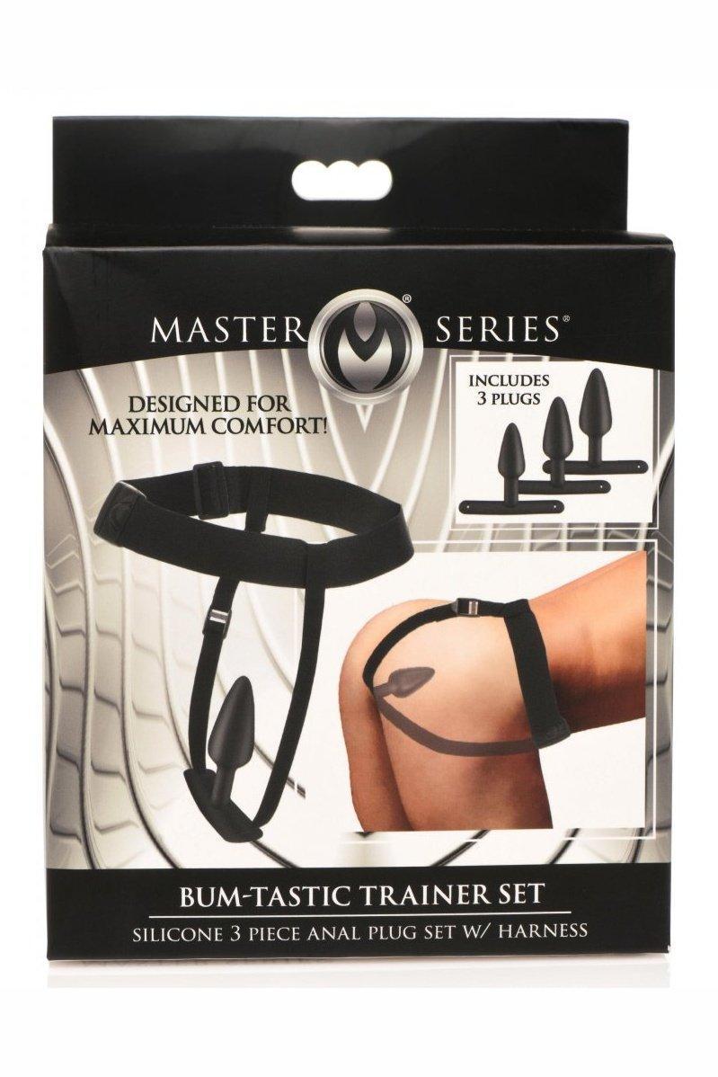 Bum-Tastic Trainer Set Silicone 3 Piece Anal Plug Set with Harness - Sex On the Go