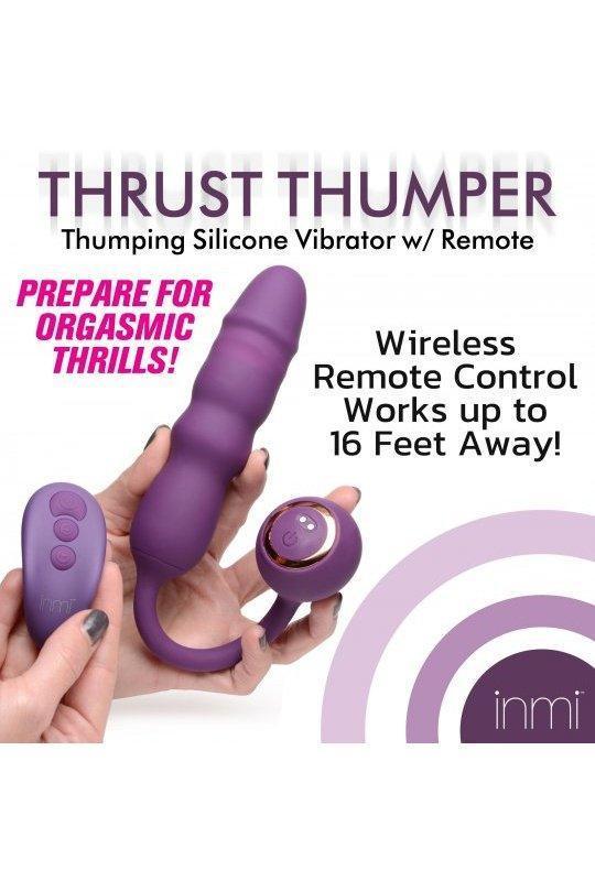 Thrust Thumper Thrusting Silicone Vibrator with Remote - Sex On the Go