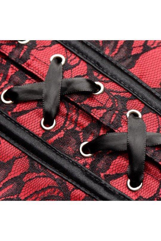 Scarlet Seduction Lace-up Corset and Thong -M, L, XL - Sex On the Go