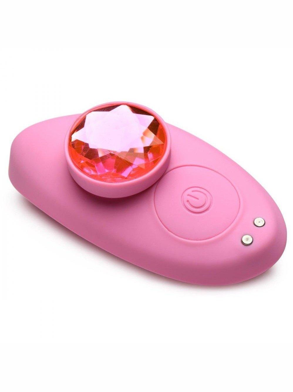 Naughty Knickers Bling Edition Silicone Remote Panty Vibe - Pink - Sex On the Go