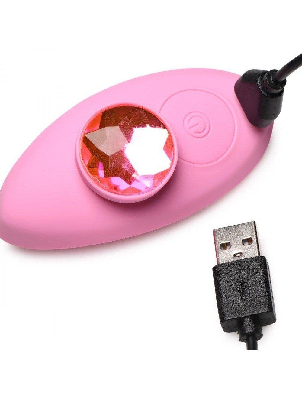 Naughty Knickers Bling Edition Silicone Remote Panty Vibe - Pink - Sex On the Go