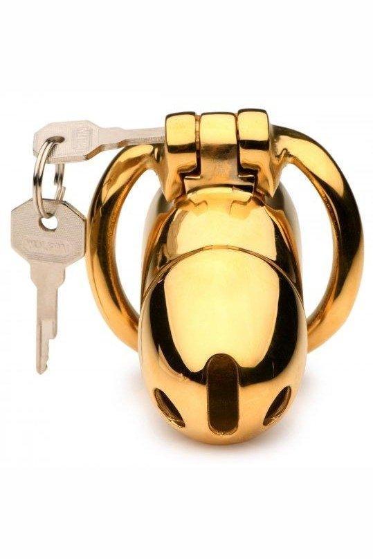 Midas 18K Gold-Plated Locking Chastity Cage - Sex On the Go