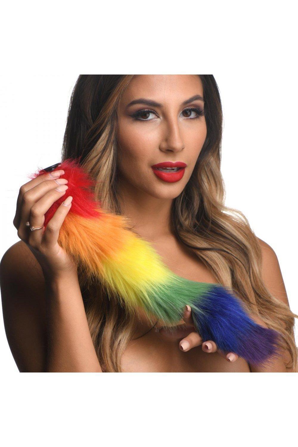 Interchangeable Rainbow Fox Tail - Sex On the Go