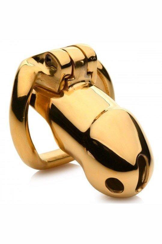 Midas 18K Gold-Plated Locking Chastity Cage - Sex On the Go