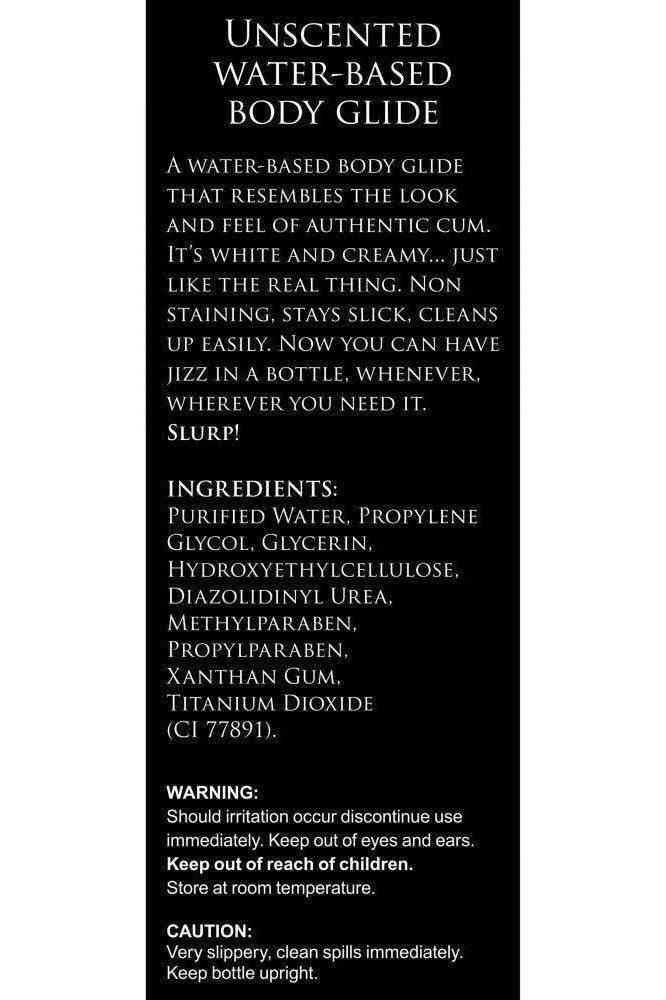 Jizz Unscented Water-Based Lube - 8oz or 16oz or 34oz - Sex On the Go