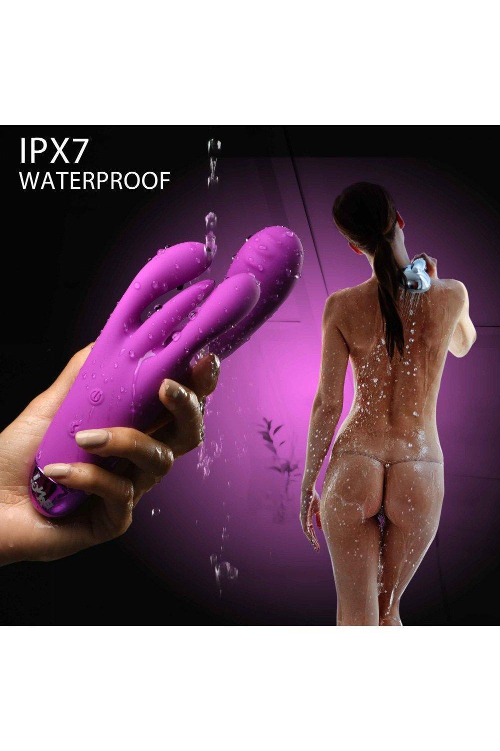 10X Triple Rabbit Silicone Vibrator - Purple or Pink - Sex On the Go
