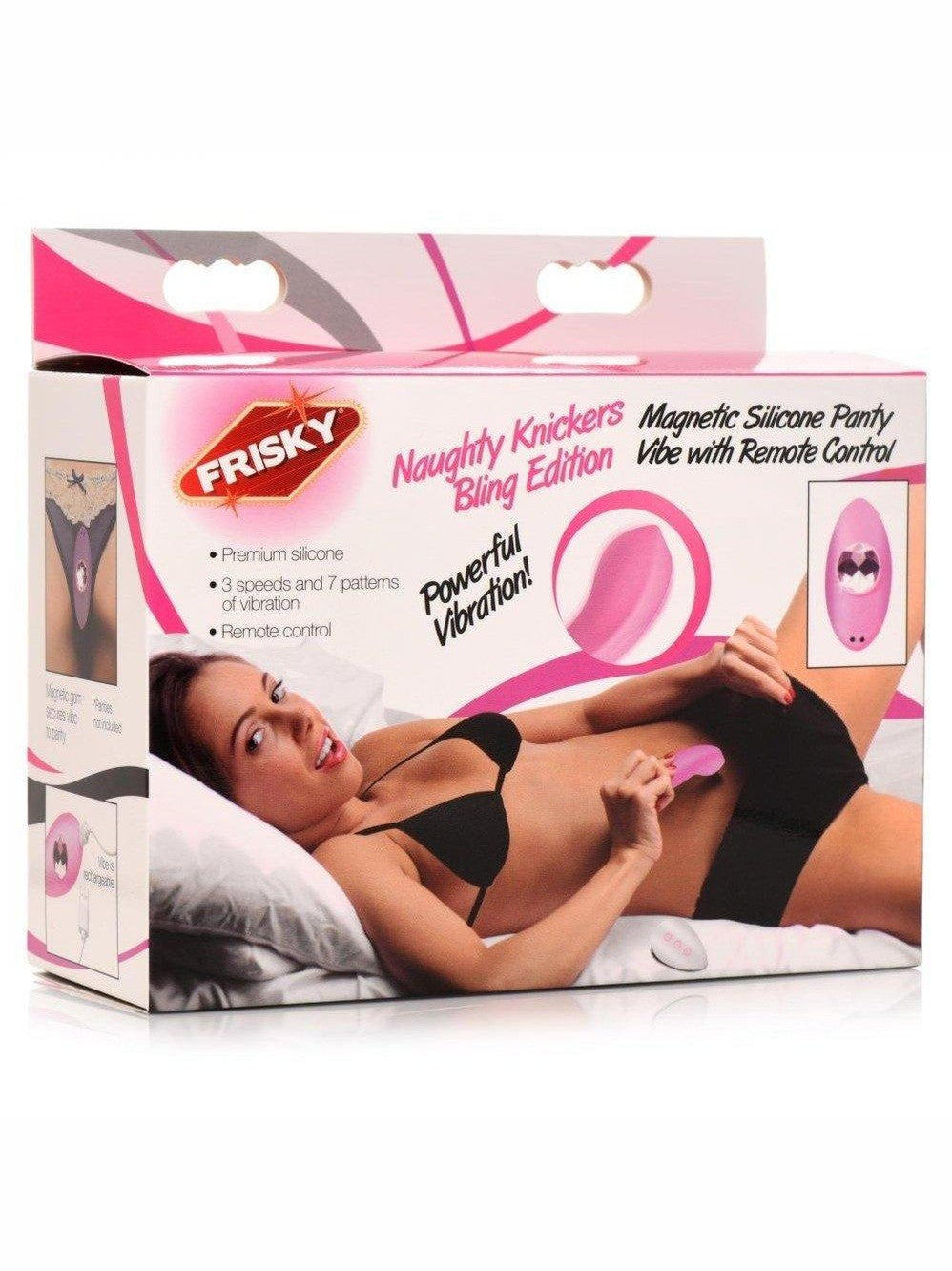 Naughty Knickers Bling Edition Silicone Remote Panty Vibe - Pink - Sex On the Go