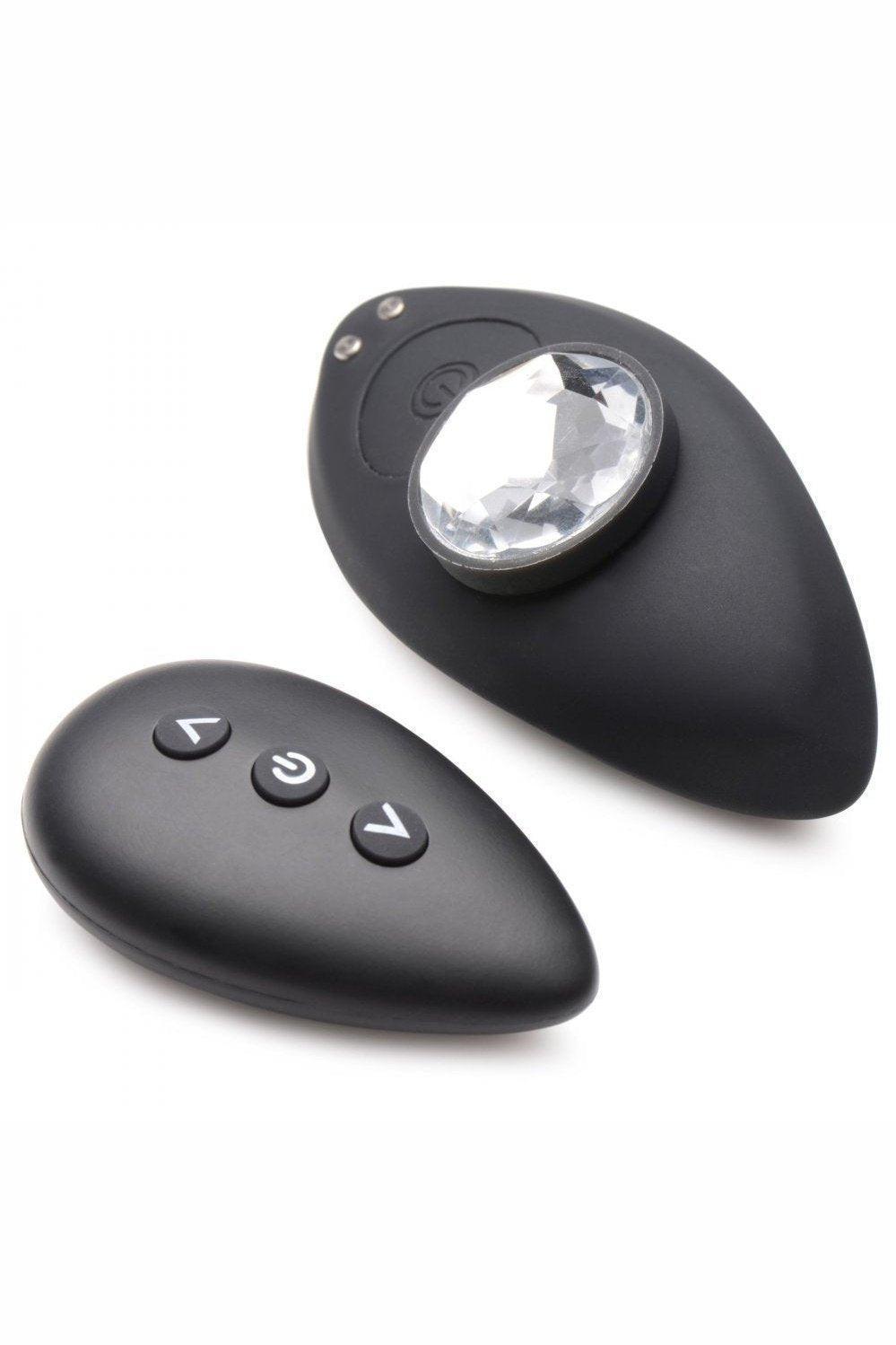 Naughty Knickers Bling Edition Silicone Remote Panty Vibe - Black - Sex On the Go